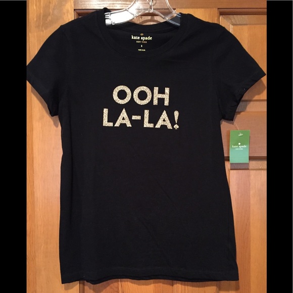 Kate Spade Tops - Kate Spade “Ooh La La” Black T-shirt
